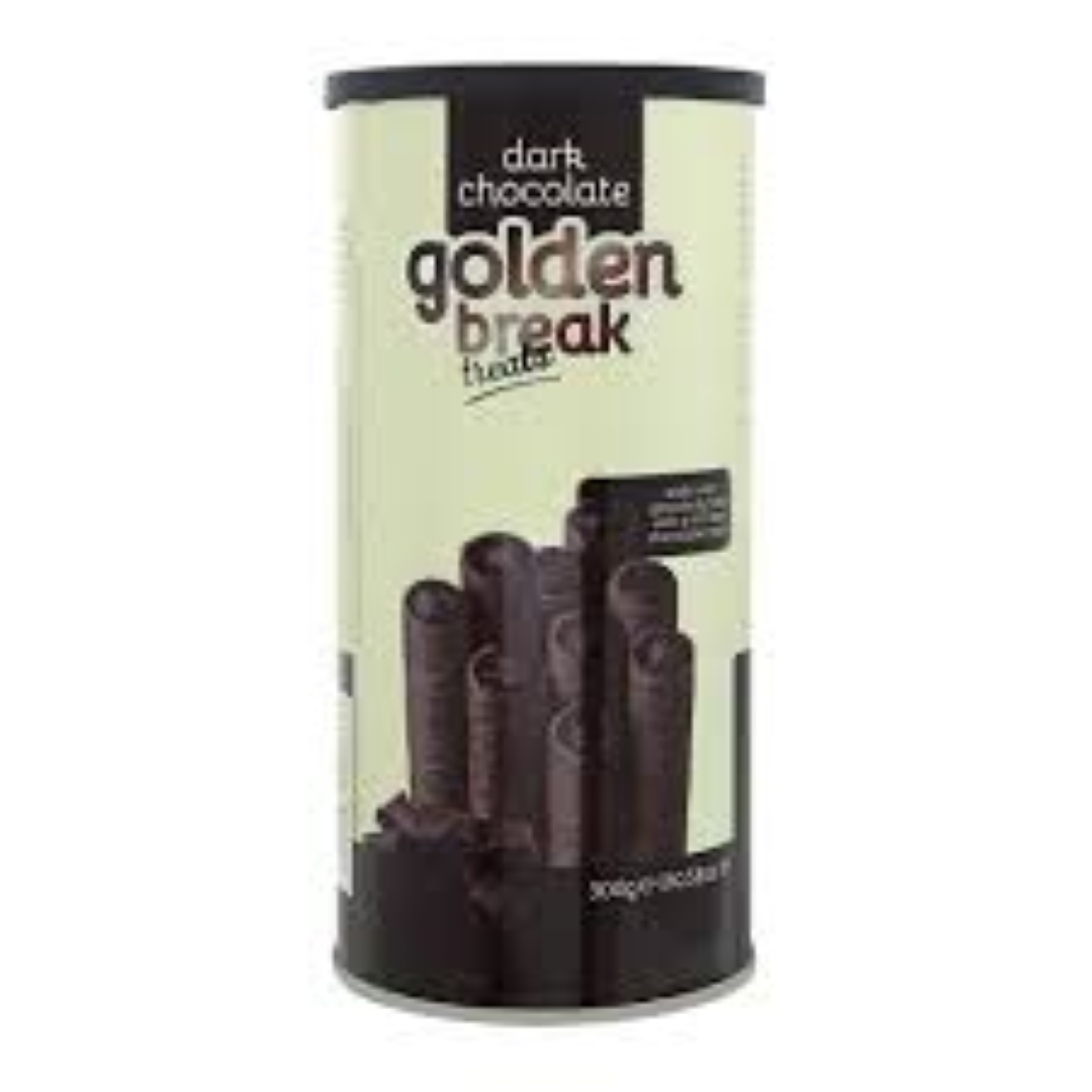 GOLDEN BREAK DARK CHOC FILLING WAFER ROLLS 300G
